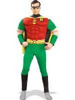 Discount Deluxe Adult Robin Costume with Muscle Chest on Sale