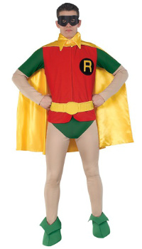 Batman 1966 Classic Robin Burt Ward Cosplay Costume Combinaison Cape Halloween