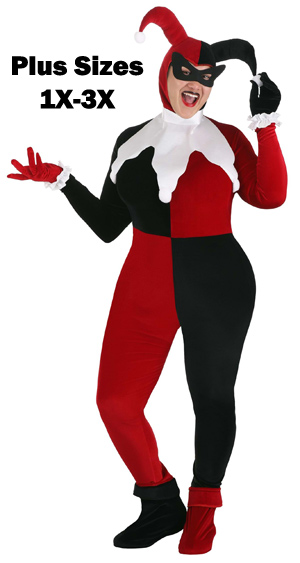 2X 3X Plus Size Harley Quinn Jumpsuit